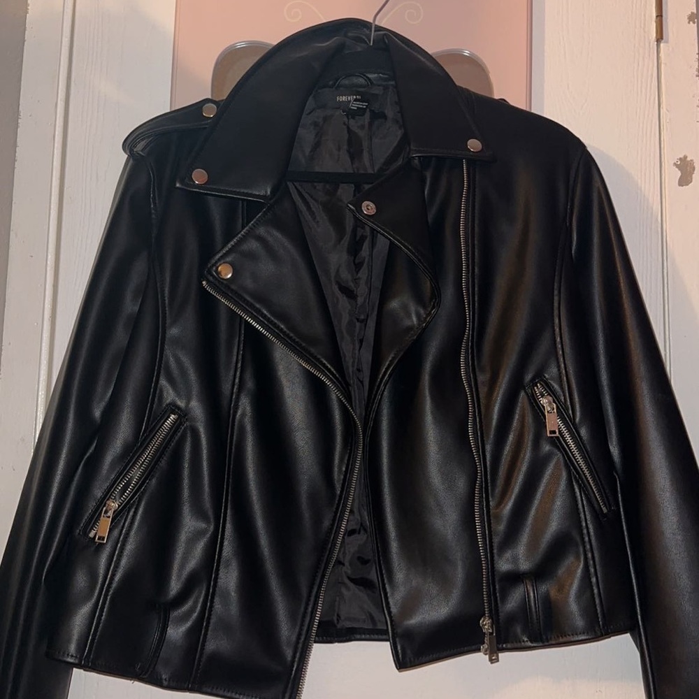 Black leather jacket